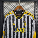 CAMISA MANGA LONGA DO JUVENTUS  23/24 BRANCO, PRETO E AMARELO