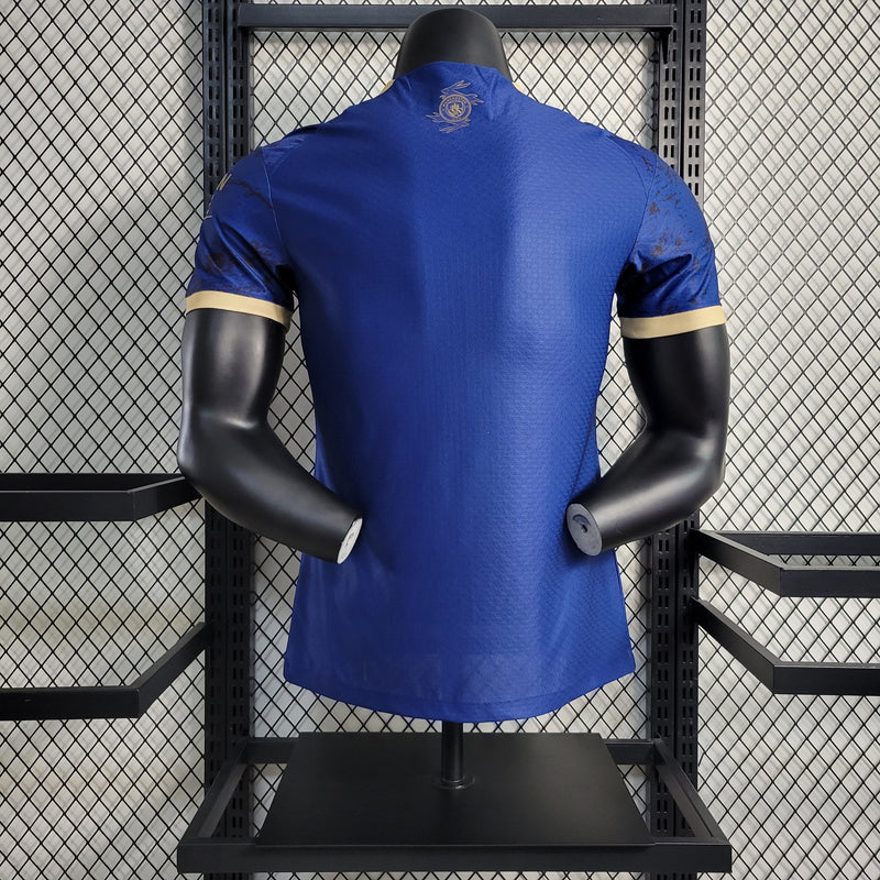 CAMISA VERSÃO PLAYER DO MANCHESTER CITY 23/24 AZUL EDIÇÃO ESPECIAL