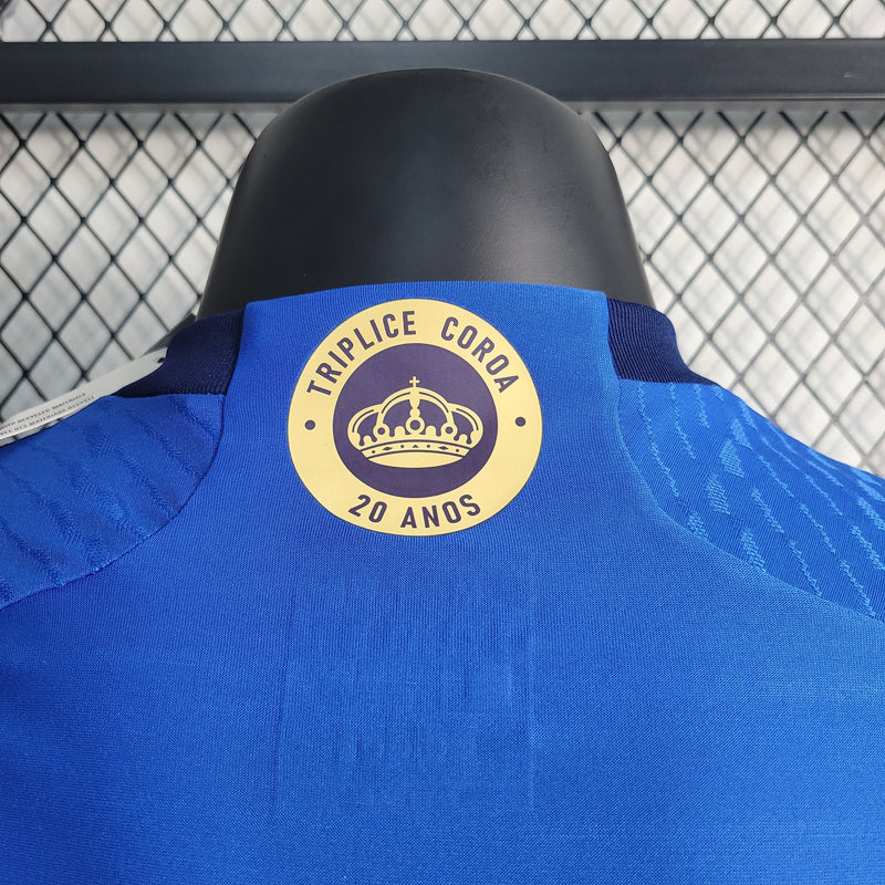 CAMISA VERSÃO PLAYER DO CRUZEIRO 23/24 AZUL COMEMORATIVA