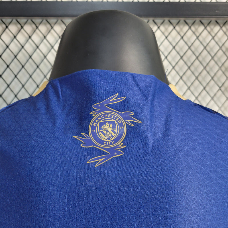 CAMISA VERSÃO PLAYER DO MANCHESTER CITY 23/24 AZUL EDIÇÃO ESPECIAL