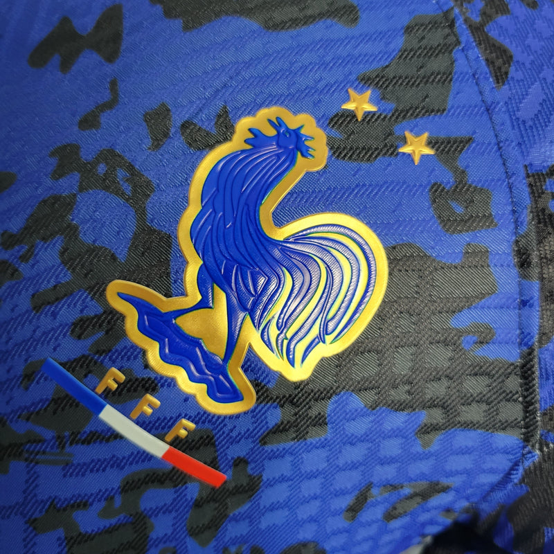 CAMISA VERSÃO PLAYER DA SELEÇÃO DA FRANÇA 22/23 AZUL TREINO