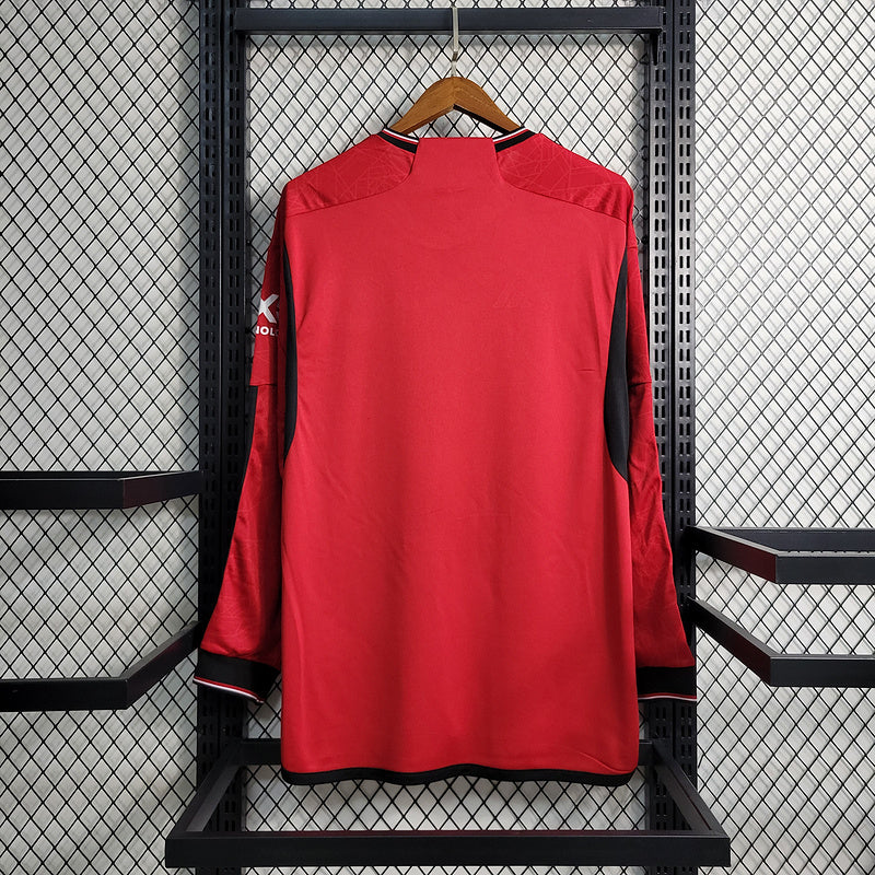 CAMISA MANGA LONGA DO MANCHESTER UNITED 23/24 VERMELHO