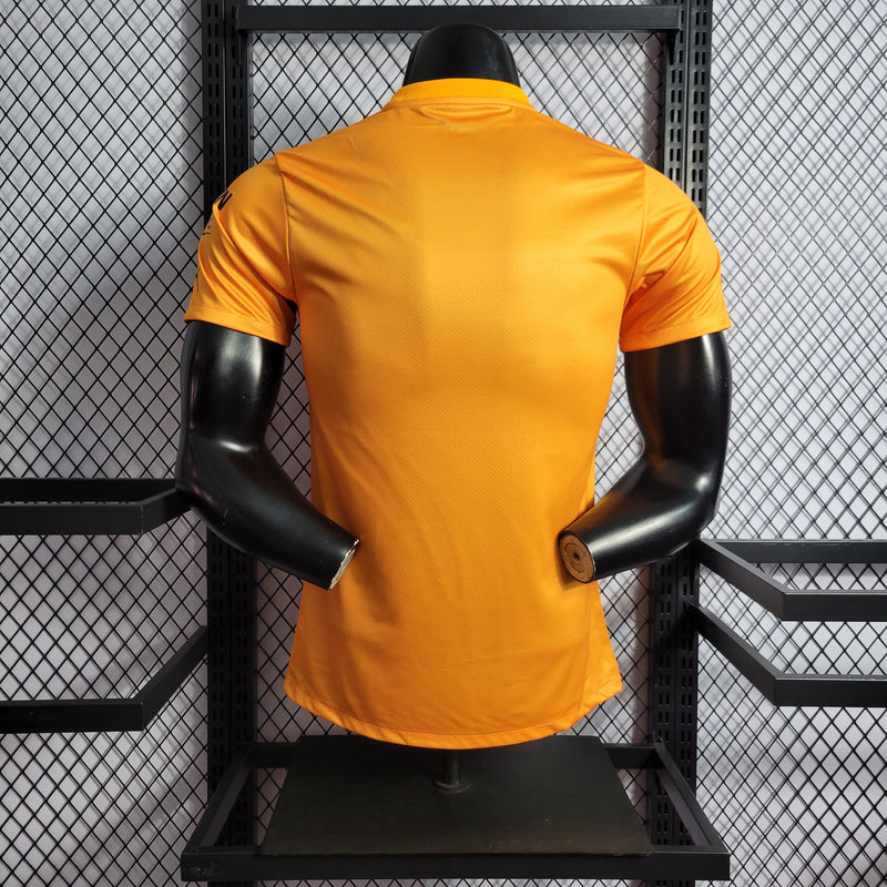 CAMISA VERSÃO PLAYER DO MANCHESTER CITY 23/24 LARANJA GOLEIRO