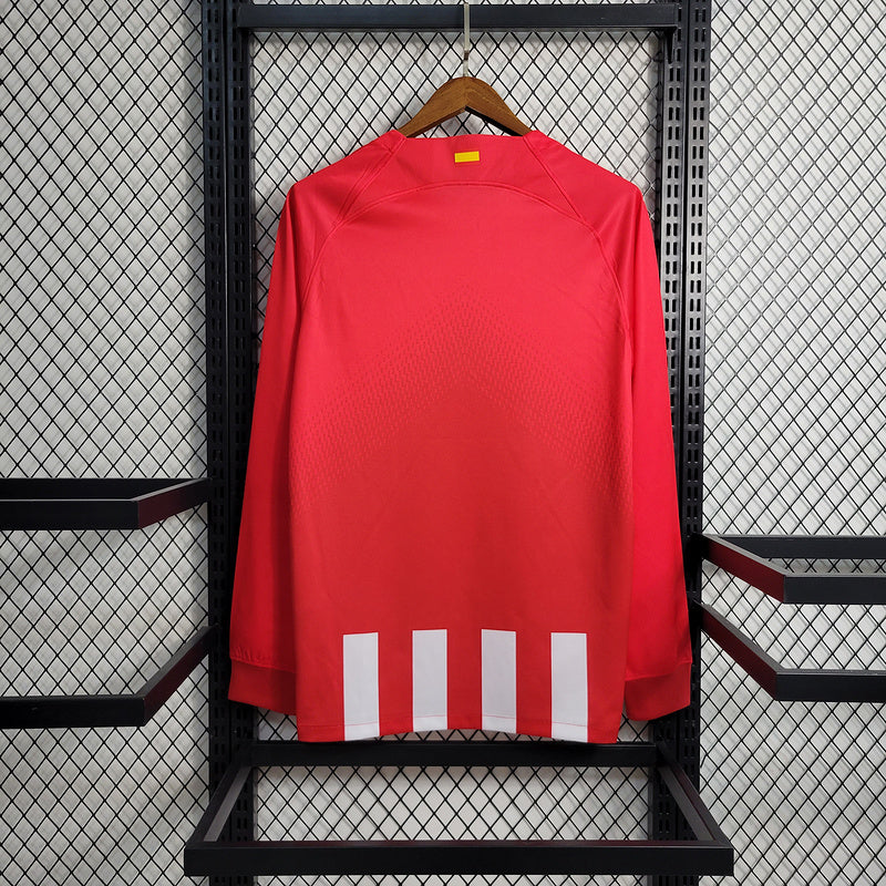CAMISA MANGA LONGA DO ATLETICO DE MADRID  23/24 VERMELHO E BRANCO