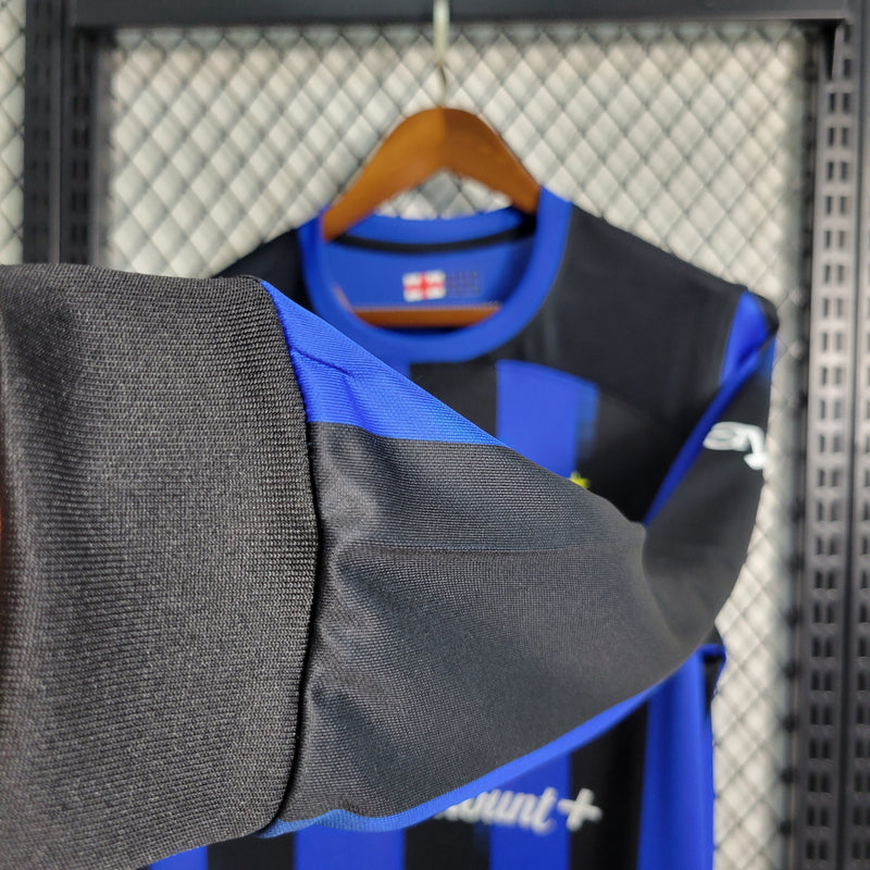 CAMISA MANGA LONGA DO INTER DE MILAN  23/24 AZUL E PRETO