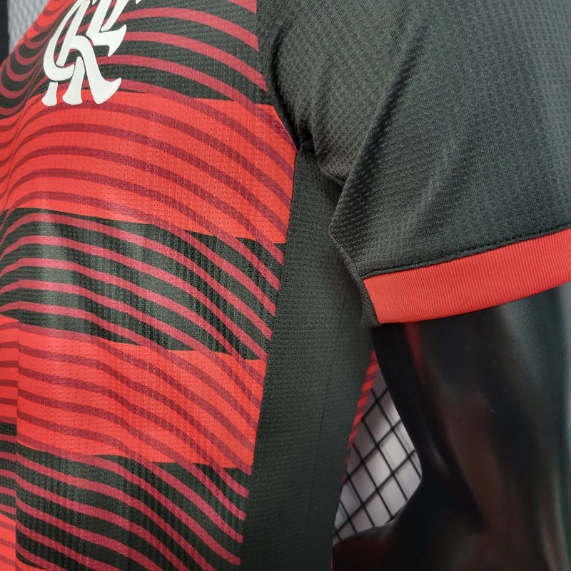 CAMISA VERSÃO PLAYER DO FLAMENGO 22/23 VERMELHO E PRETO 2