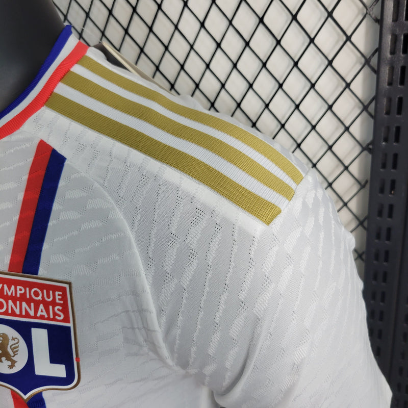 CAMISA VERSÃO PLAYER DO LYON 22/23 BRANCO E VERMELHO
